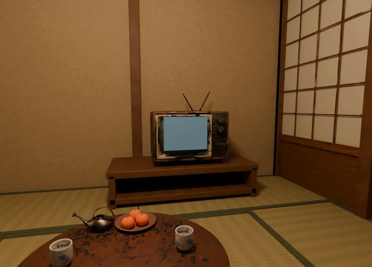 畳とちゃぶ台、昭和のテレビがある居間の確認版